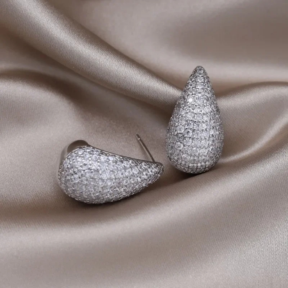 14k gold diamond earrings - Picture 5 of 5